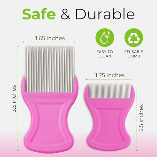 TheNitFairies - Professional Head Lice Comb for Kids/Adults, Unique Comb Design for Effective Head Lice Treatment, Fine Stainless Steel Teeth, Made for All Hair Types (Long, Short, Curly) - Pack of 2 - Image 7