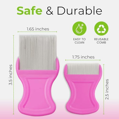 TheNitFairies - Professional Head Lice Comb for Kids/Adults, Unique Comb Design for Effective Head Lice Treatment, Fine Stainless Steel Teeth, Made for All Hair Types (Long, Short, Curly) - Pack of 2 - Image 7