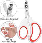 Quilax small animal claw clipper showing the specialized circular cutting holes for safety.