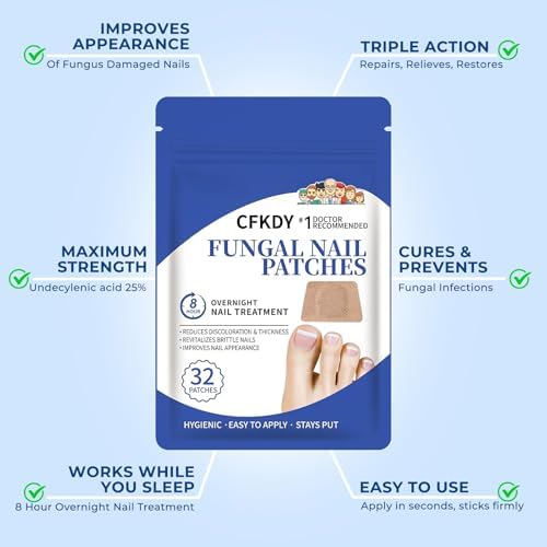 Kitmous fungal nail patches packaging showing ingredients like Tea Tree Oil