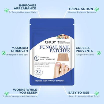 Kitmous fungal nail patches packaging showing ingredients like Tea Tree Oil