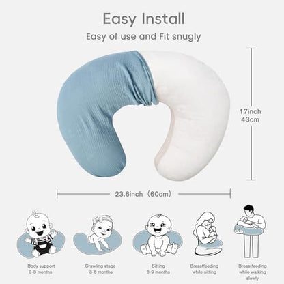 Funupup baby nursing pillow cover compatible with Boppy pillows