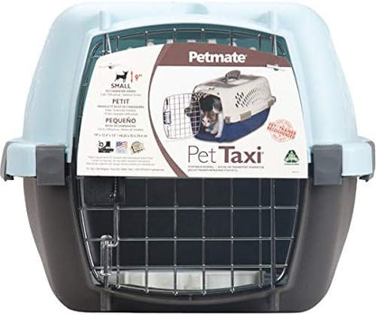 Top view of the Petmate travel carrier showcasing the sturdy built-in tie-down slots.