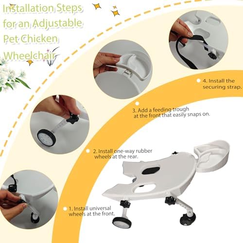 Rear view of the chicken rehabilitation trolley emphasizing the spacious leg slots and sturdy balancing design.