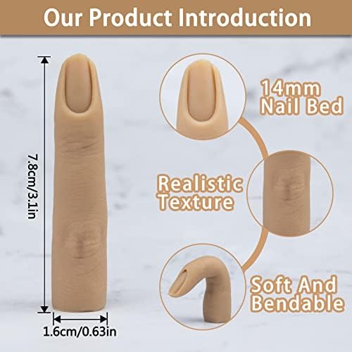 Bendable silicone fake finger used for nail art practice