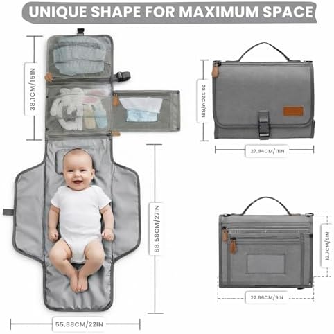 Ubravoo foldable travel diaper changing station opened flat