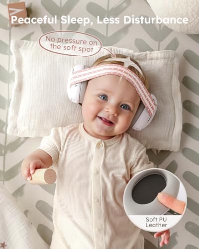Yoofoss baby earmuffs showing adjustable velcro strap