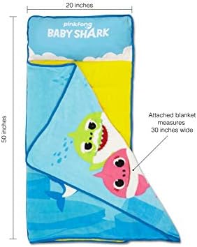 Baby Shark nap mat featuring removable pillow