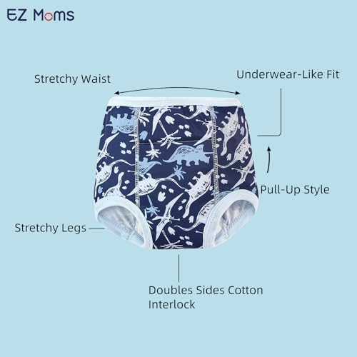 EZ Moms reusable boys training underwear showcasing the dual layer cotton absorbency core.