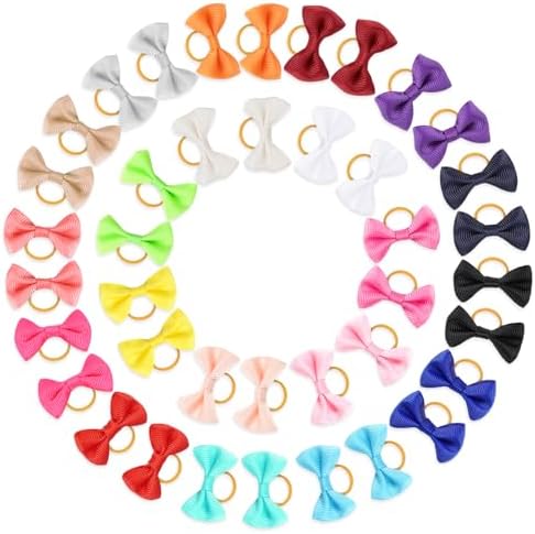 Assorted colors of 40mm puppy hair bows for grooming