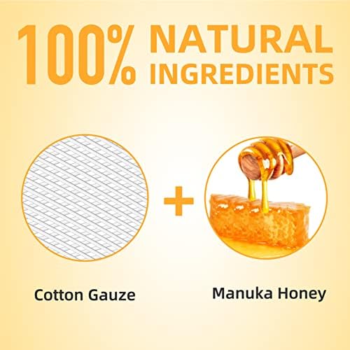 Dr. Med Manuka Honey Gauze Dressing 4" x 4", (5 PCS/Box) Honey Medical Bandage Wound Care Patch for Minor Abrasions, Cuts, Lacerations, Scald and Burns for Wound Healing, Chemical and Drug Free - Image 3