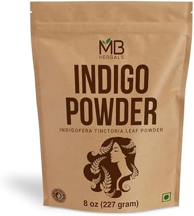 Finely ground natural green indigo hair coloring powder texture close up