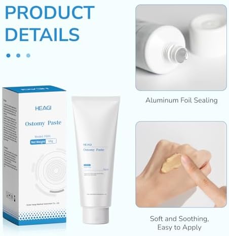 Heagimed ostomy skin barrier paste application on appliance wafer