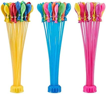 Close up view of patented rapid fill stems connected to a garden hose tap.