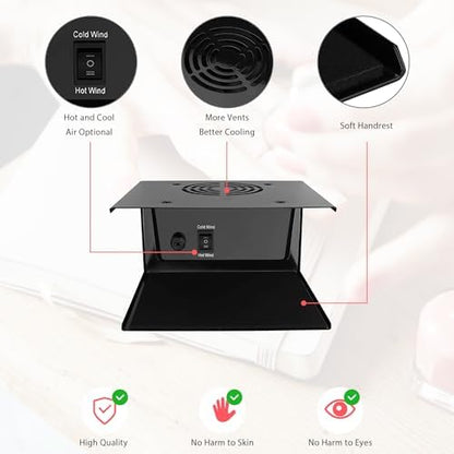 Side profile of Qutuni air nail dryer for salon