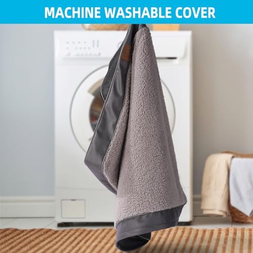 Sunheir Orthopedic Dog Bed for Large Dogs - Big Waterproof Dog Crate Bed with Removable Washable Cover, Egg Crate Foam Support, Anti-Slip Bottom, Deluxe Plush Pet Bed Mat (Grey) - Image 4