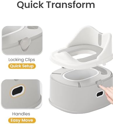 Side view of Minimiss potty trainer with high splash guard
