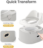 Side view of Minimiss potty trainer with high splash guard
