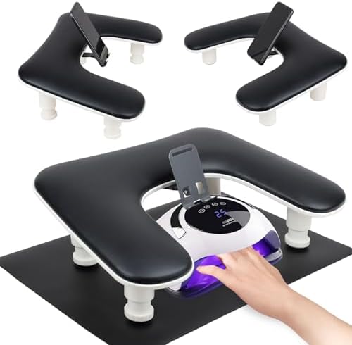 Rolomanve nail tech arm rest black front view