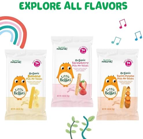 Little Bellies certified organic non GMO baby food certification seal view on packaging.