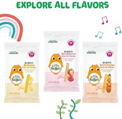 Little Bellies certified organic non GMO baby food certification seal view on packaging.