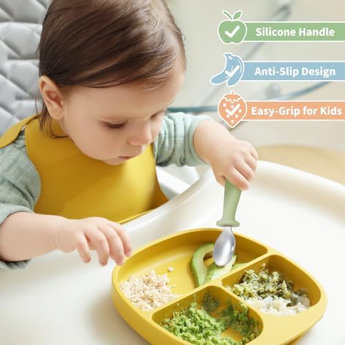 DRKIO food grade stainless steel toddler utensils