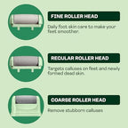 HAPPY SOLES electronic foot scrubber kit with fine regular and rough attachments laid out.