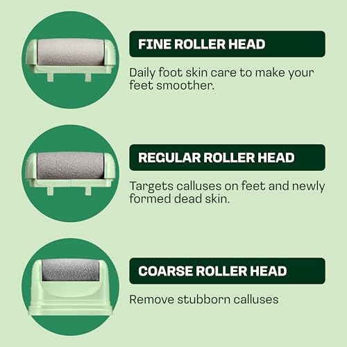 HAPPY SOLES electronic foot scrubber kit with fine regular and rough attachments laid out.