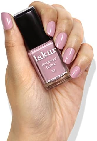 Close up of Londontown Berry Nude nail polish texture