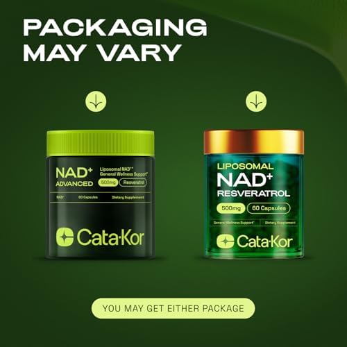 Top view of Cata-Kor advanced NAD+ resveratrol supplement packaging
