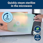 Side view of Dr. Brown's steam sterilizing bag with grip handles