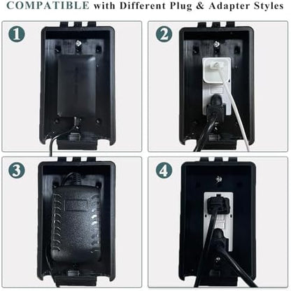 Side profile of Pilispark outlet box demonstrating cable routing notches
