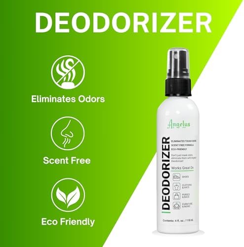 Scent-free odor eliminator spray for leather and suede sneaker care.