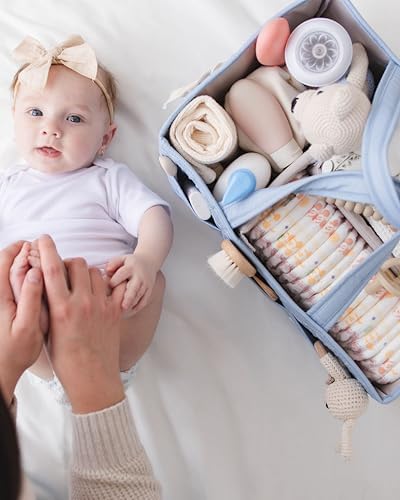 Lily Miles baby diaper tote bag handles and upper construction
