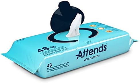 Close up of Attends hypoallergenic cleansing wipes with aloe and vitamin E