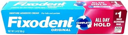 Four tube denture cream pack providing months of daily stability