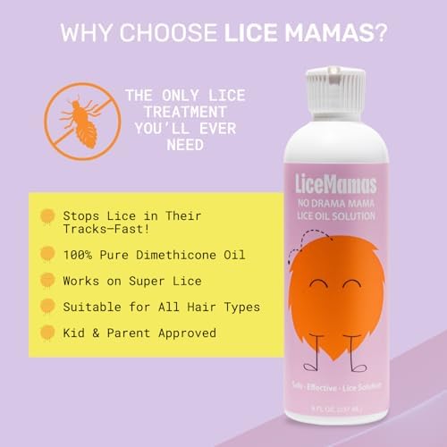 Back label of Lice Mamas lice oil showing usage instructions and ingredients.