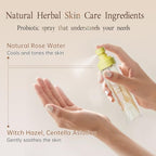 Travel sized rinse free feminine mist for on the go odor control.