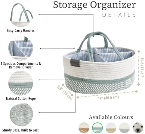 Decomomo baby basket showing woven cotton rope texture