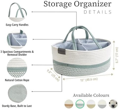 Decomomo baby basket showing woven cotton rope texture