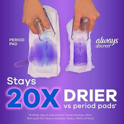 Authentic USA imported Always Discreet women pads for bladder control packaging back