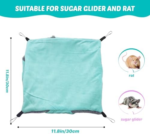 LYART multi level sleeping pouch for sugar gliders in mint colorway