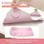 Close up view of the four strong suction cups on baby feeding mat