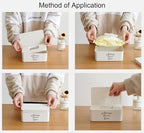 Side profile of Moorfowl wipe dispenser with buckle lid