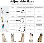 Shock absorbing bungee dog leash showing 360 degree rotating tangle free connector