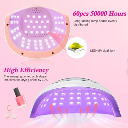 Wisdompark 268W gel nail light overhead view focusing on the four touch timer control buttons