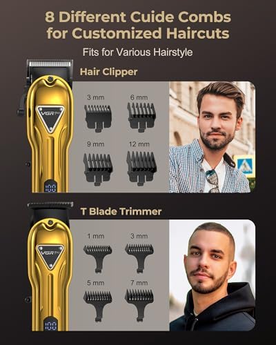 VGRPRO carbon steel blades on professional electric trimmers for men