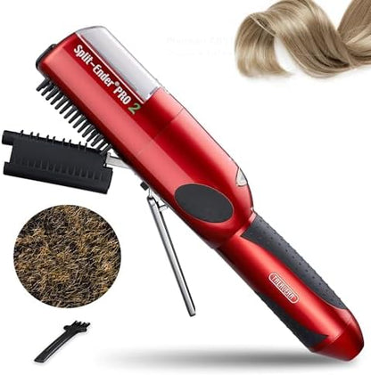 Split-Ender Pro 2 red split end remover handheld view demonstrating easy sectioning