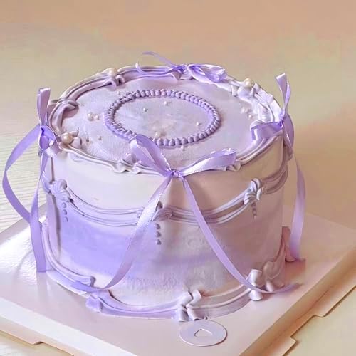 Detailed view of high quality purple bow decorations