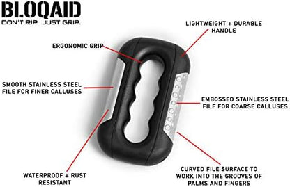 Close up of BloQaid callus tool showing the professional abrasive surface